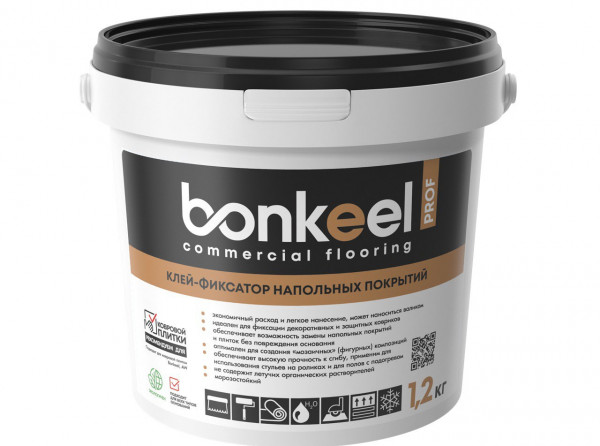 Фото - клей-фиксатор для напольных покрытий bonkeel prof 1,2кг